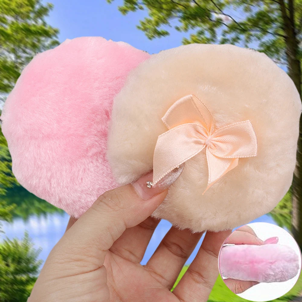 Plush Makeup Puffs Professional Butterfly Round Cosmetic Soft Plush Powder Puff Cute Bow Sponge Foundation Makeup Beauty Tools