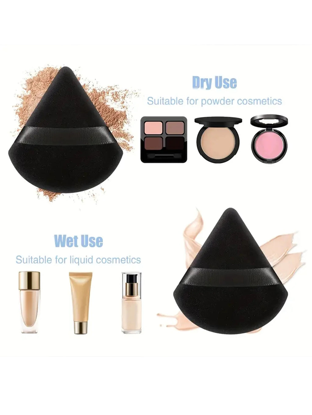50PCS Super Affordable Triangular Powder Puff Makeup Sponge Powder Puff Set Multi-color Setting Powder Puff Sponge Makeup Tools
