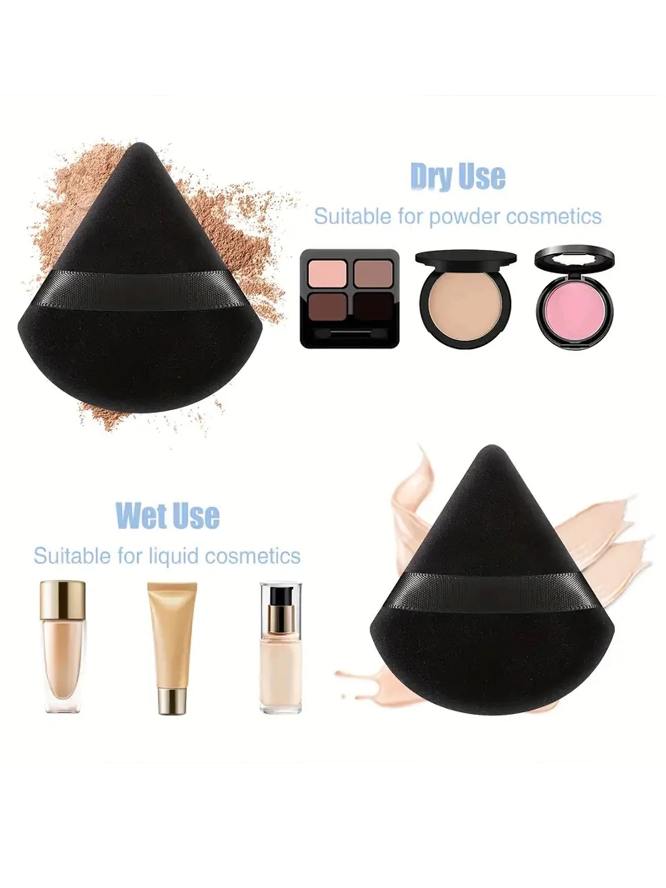 50PCS Super Affordable Triangular Powder Puff Makeup Sponge Powder Puff Set Multi-color Setting Powder Puff Sponge Makeup Tools