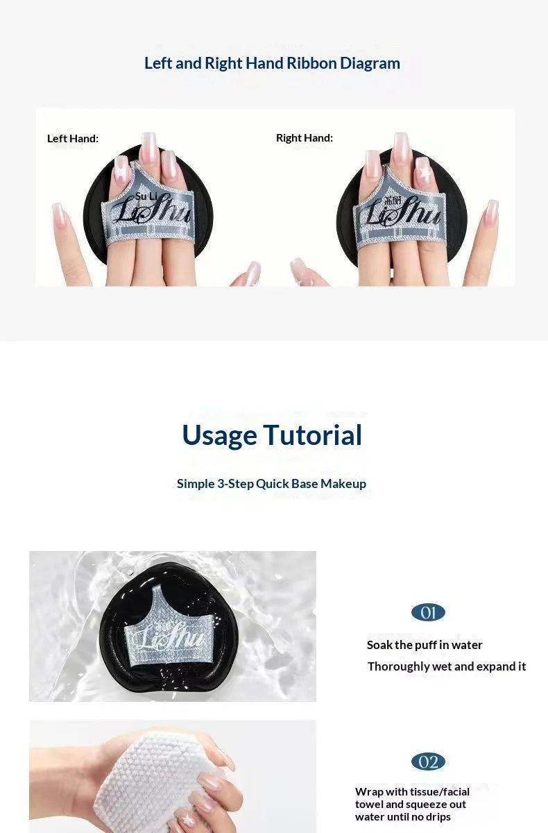 LISHU Makeup Puff Set, Large Powder Puffs for Foundation & Concealer, Wet and Dry Dual-Use, Skin-Friendly & No Powder Absorption