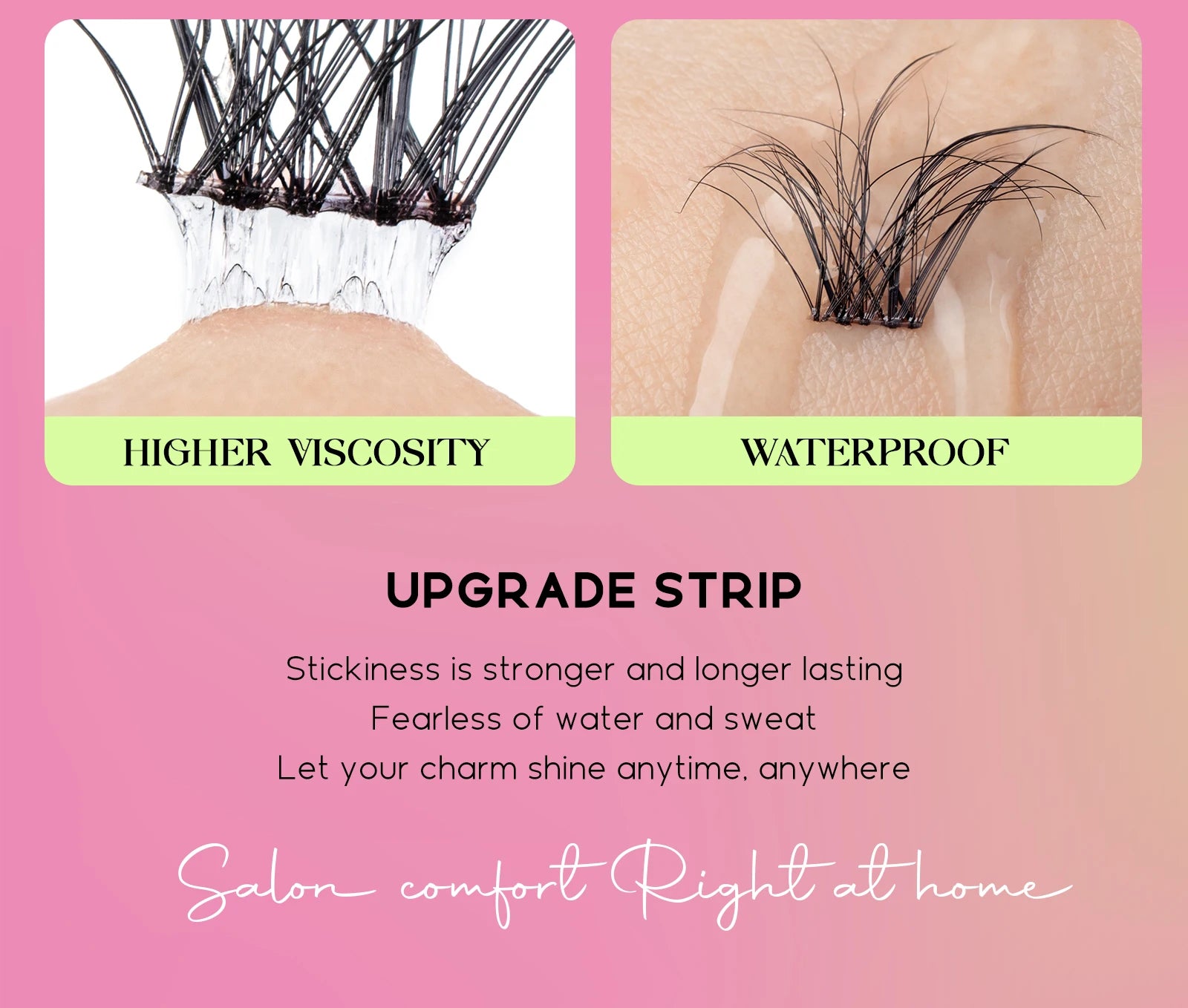 VYRILA Self Adhesive Cluster Lashes Glue-Free DIY Individual Eyelash Extension Natural Soft Lashes No Glue Needed Segmented Lash