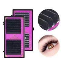 GLAMLASH 8D-W Shaped Eyelash Extension C/D/L/LU/M Premade Volume Fans Clover W Style Lashes False Mink Soft Easy Faning Natural