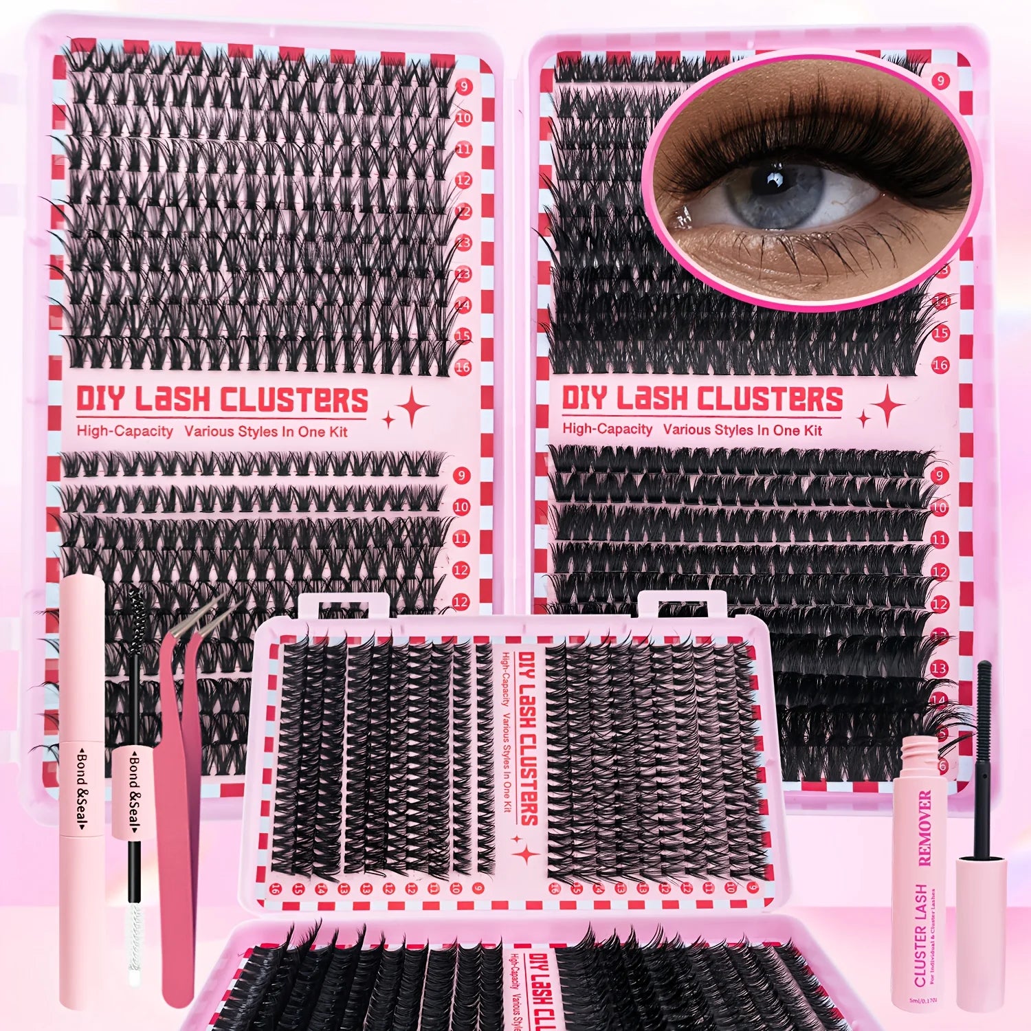 800/640/200PCS Fluffy Eyelash Cluster Book Comfortable, Reusable, Easy To Apply, Perfect For Natural Daily Beginner-Friendly