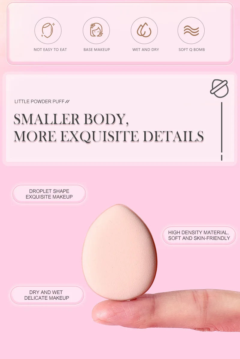 50/100PCS Mini Finger Puff Makeup Sponge Puffs Concealer Foundation Air Cushion Cosmetic Tool Dry Wet For Women Beauty Wholesale