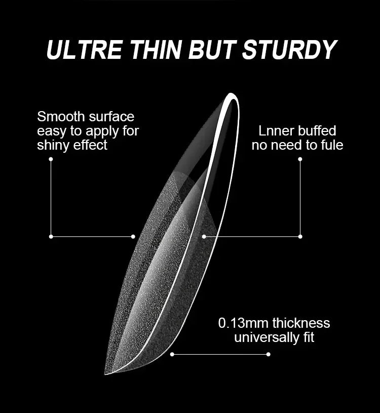 240/600Pcs Soft Gel False Nail Tips Short Square Coffin Almond Artificial Press On Nails Fake Extension X Capsule Manicure Tools