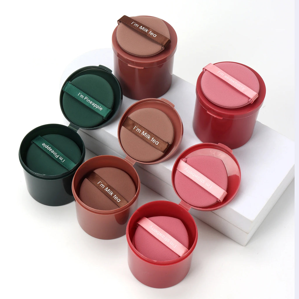 Karsyngirl 7Pcs/Box Strawberry Double-Side Cosmetic Puff Set Soft Makeup Sponge Powder Beauty Tools for Women