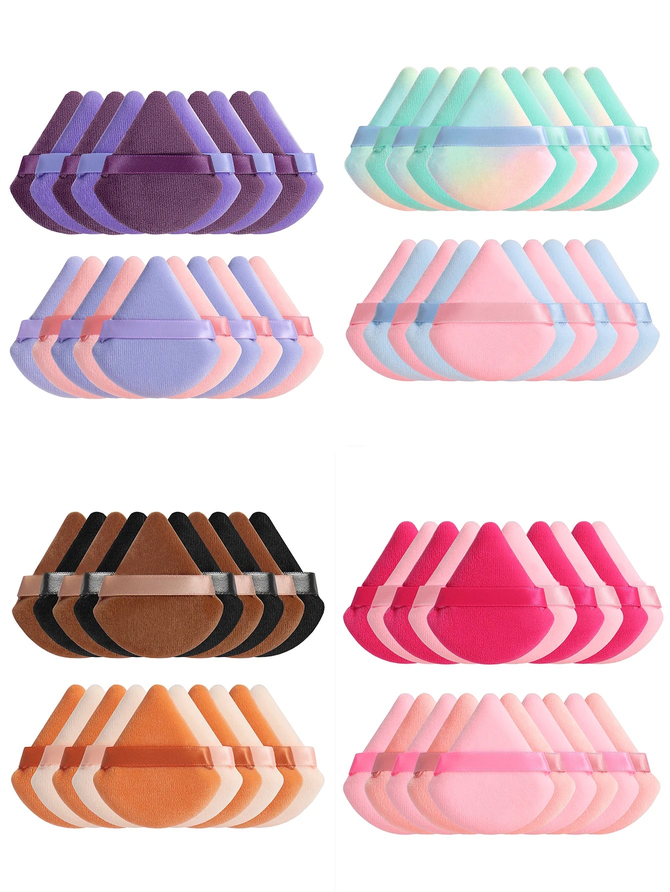 Triangular Powder Puff 20-40Pcs Is Used to Apply Loose Powder and Gently Press It onto the Face to Achieve a Setting Effect
