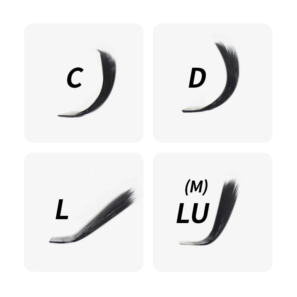 GLAMLASH 8D-W Shaped Eyelash Extension C/D/L/LU/M Premade Volume Fans Clover W Style Lashes False Mink Soft Easy Faning Natural