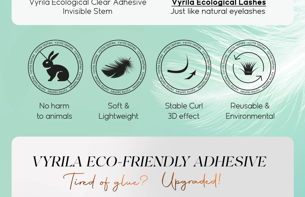 VYRILA Self Adhesive Eyelashes No Glue Needed Lashes 10‑16mm Pre Glued Cluster Lashes D Curl Soft Natural Press on Lashes