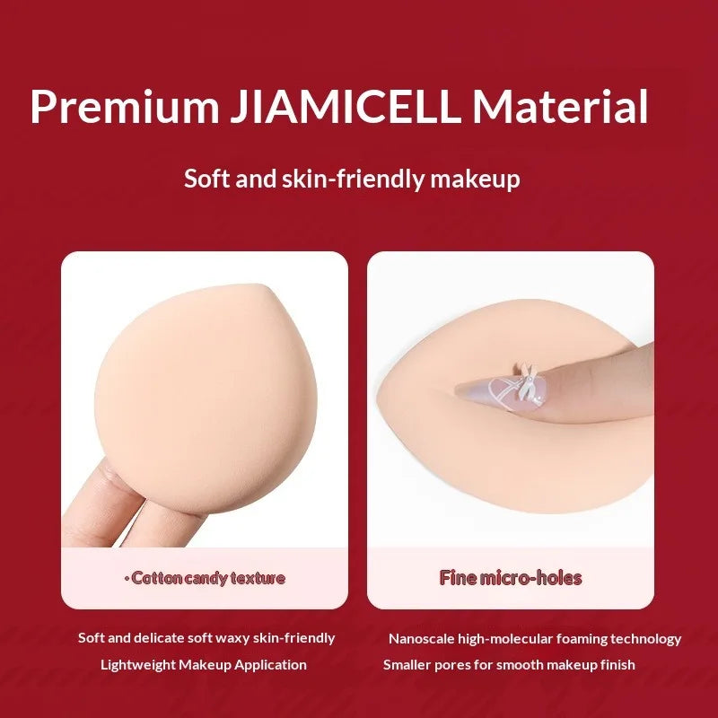 LISHU 4Pcs Ultra Sof Powder Puffs, Wet and Dry Dual-Use Makeup Sponge Set, Non-Powder-Absorbing for Cushion Foundation