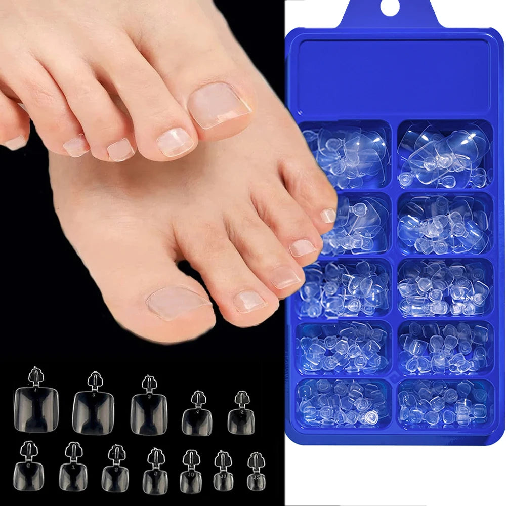 100/120Pcs Glossy Black White Press On Toenails Short Square Full Cover Fake Toe Nails Acrylic Toe False Tips Summer Manicure DI
