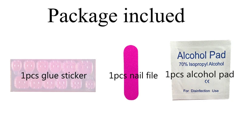 24Pcs Shiny Black False Nails With Jelly Glue Artificial Long Stiletto Fake Nail DIY Full Cover Finger Tips Manicure Tool