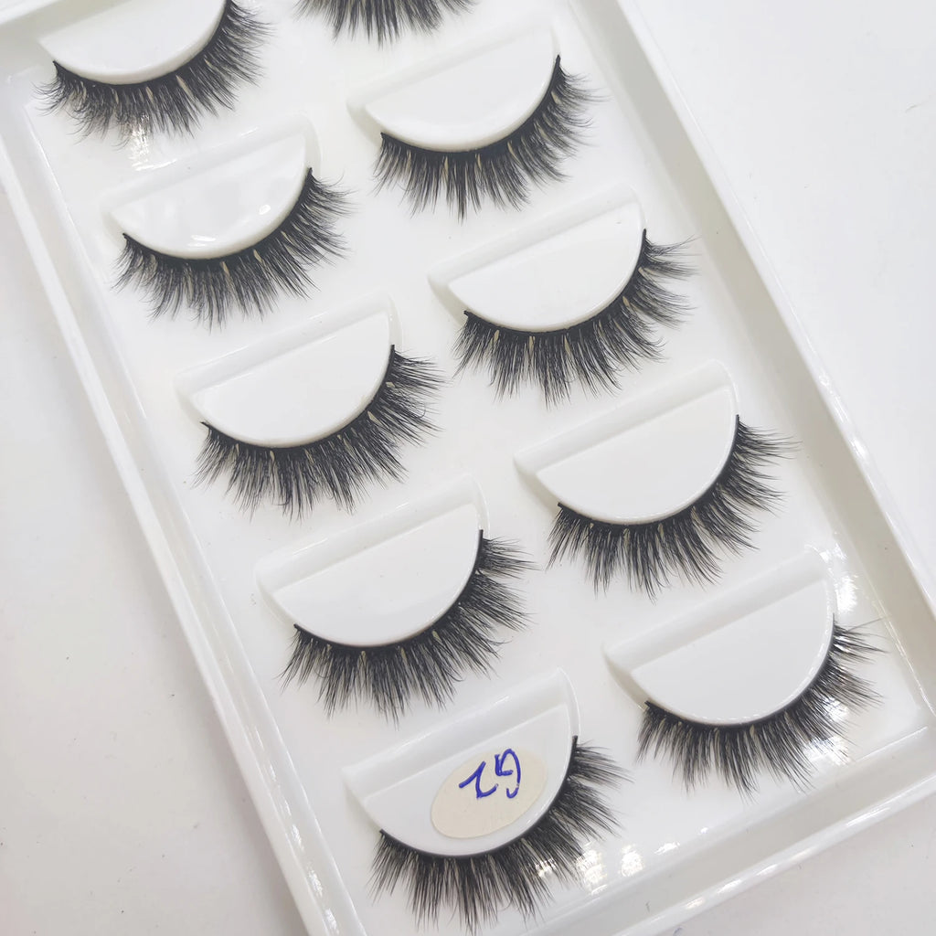 15 Style 5 Pairs 3D Eyelashes Natural False Eye Lashes Thick Faux Mink Lashes Soft Fake Eyelash Wispy Makeup Cilios