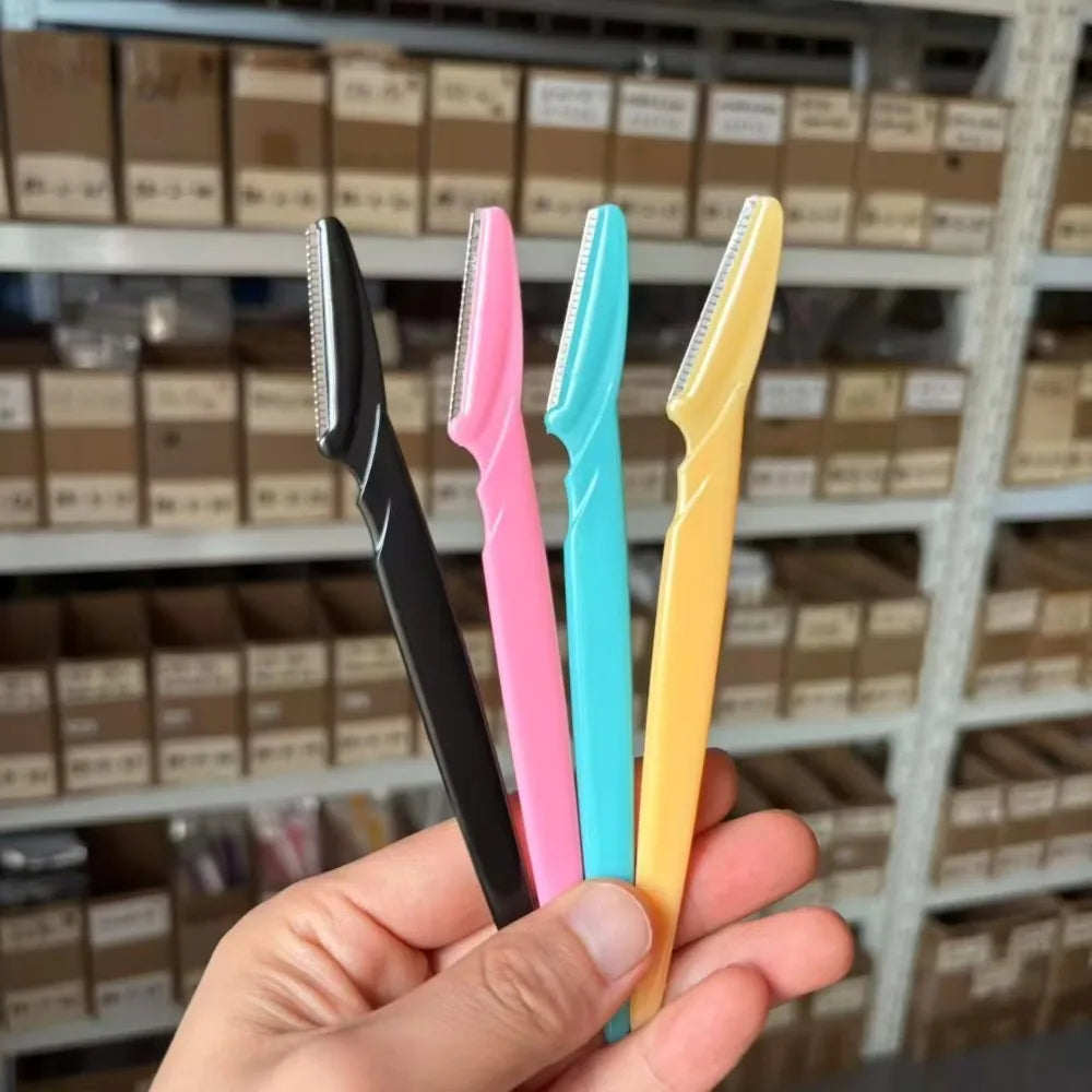 50/100pcs/bag Eyebrow Trimmer Knives Portable Face Razor Hair Remover Eye Brow Trimming Shaping Epilation Hair Shaver Blades