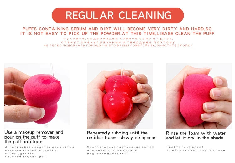 1Pc Cosmetic Puff Powder Puff Smooth Women's Makeup Foundation Sponge Beauty To Make Up Tools & Accessories Water-drop Shape