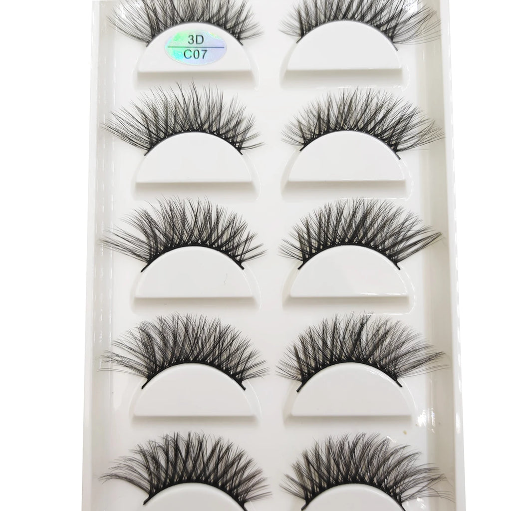 15 Style 5 Pairs 3D Eyelashes Natural False Eye Lashes Thick Faux Mink Lashes Soft Fake Eyelash Wispy Makeup Cilios