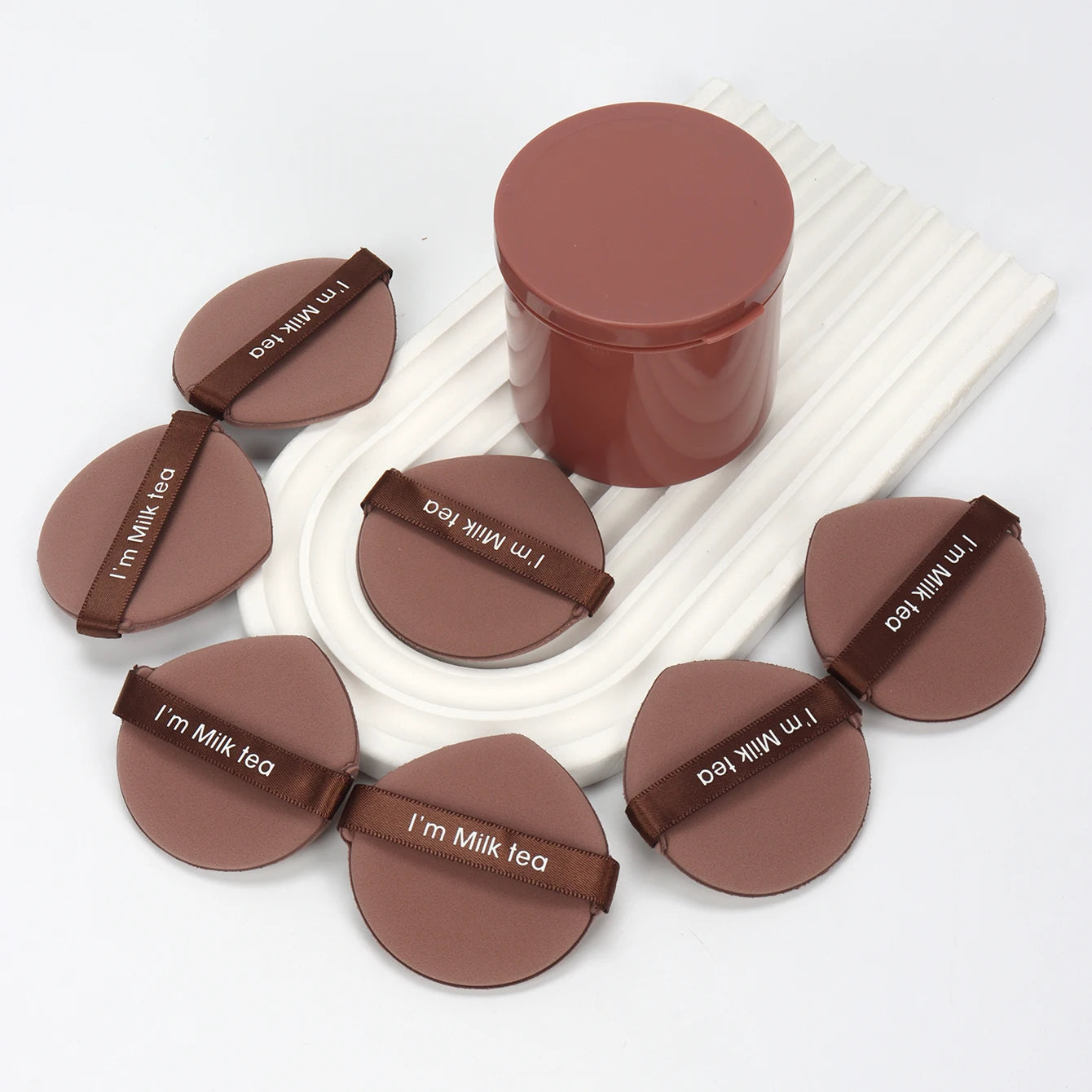 Karsyngirl 7Pcs/Box Strawberry Double-Side Cosmetic Puff Set Soft Makeup Sponge Powder Beauty Tools for Women