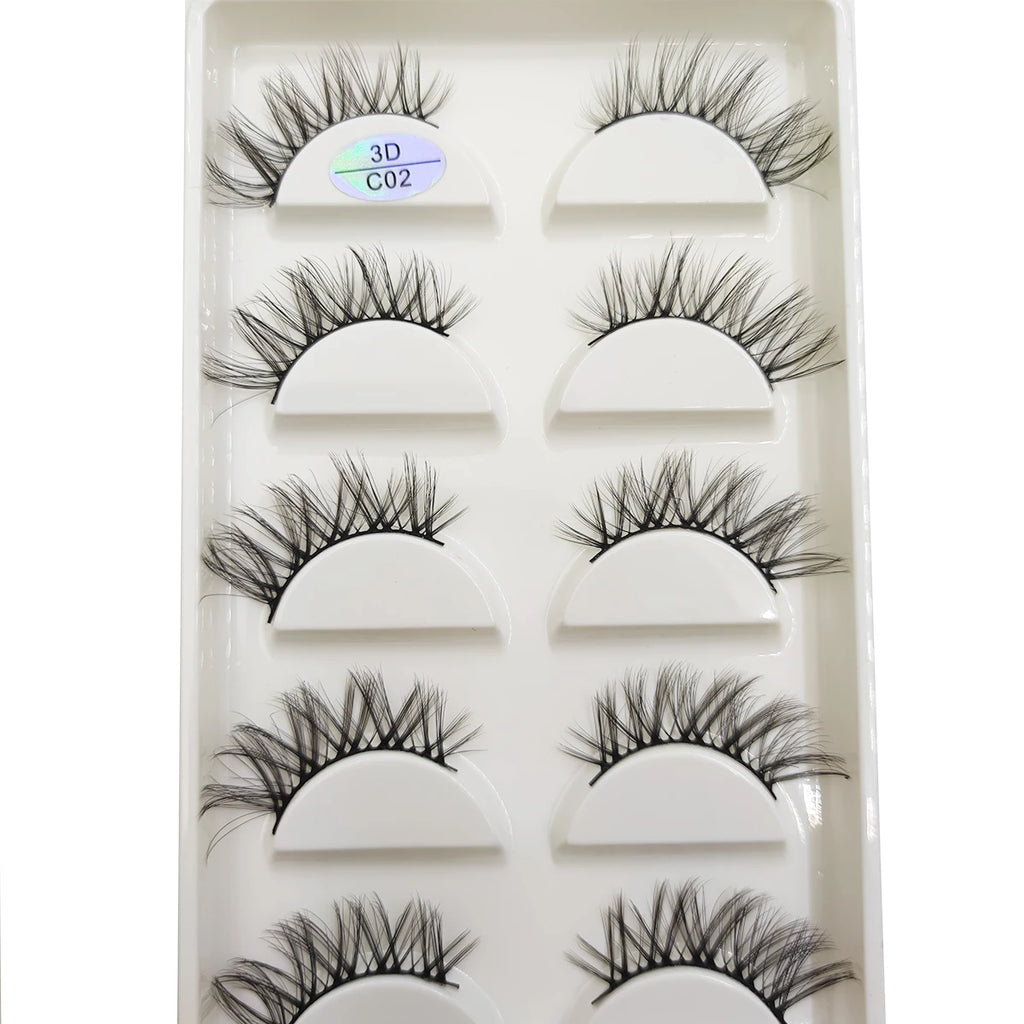 15 Style 5 Pairs 3D Eyelashes Natural False Eye Lashes Thick Faux Mink Lashes Soft Fake Eyelash Wispy Makeup Cilios