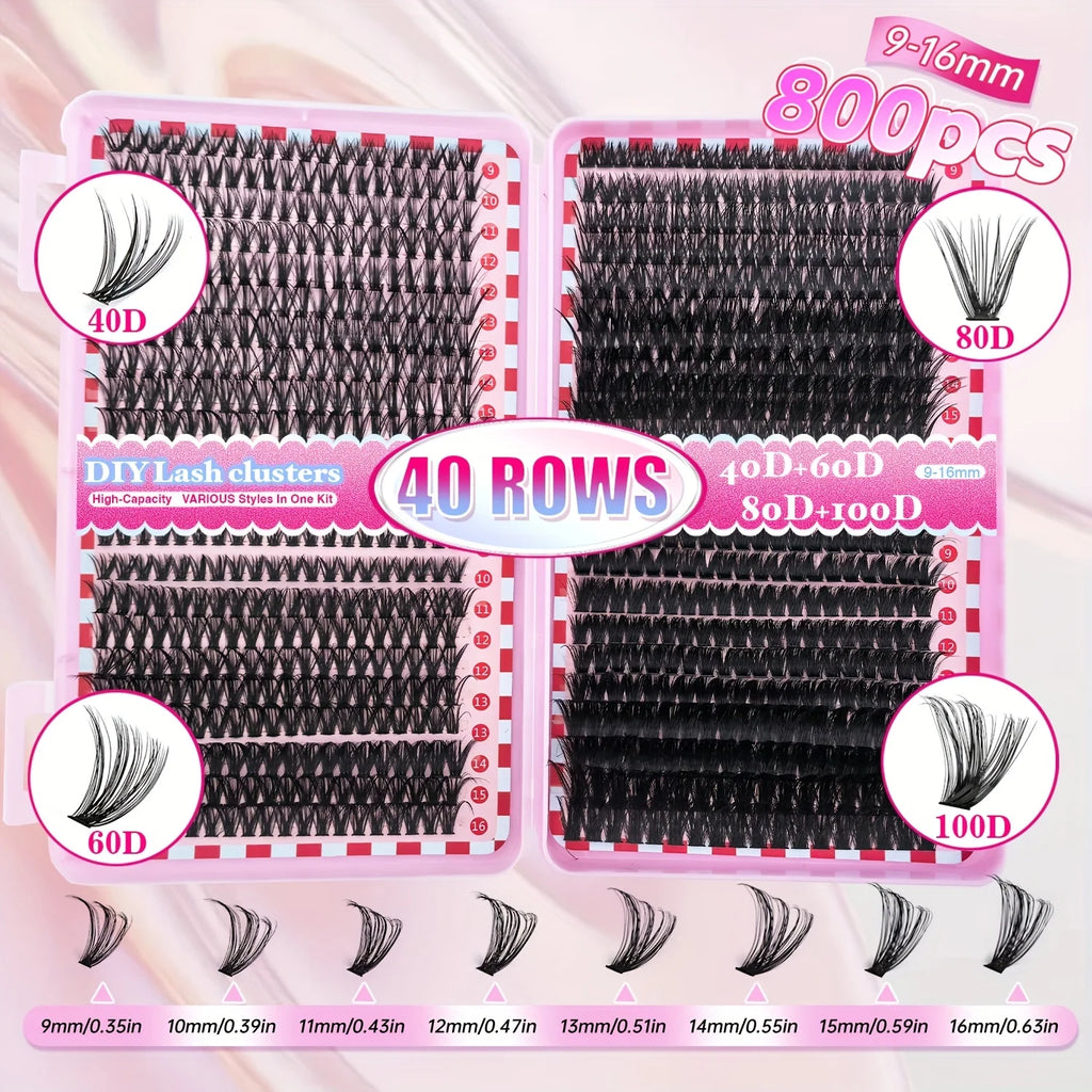 800/640/200PCS Fluffy Eyelash Cluster Book Comfortable, Reusable, Easy To Apply, Perfect For Natural Daily Beginner-Friendly