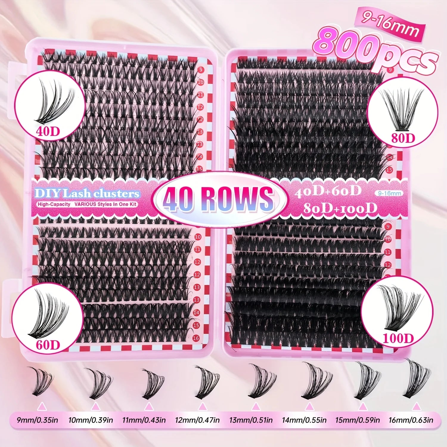 800/640/200PCS Fluffy Eyelash Cluster Book Comfortable, Reusable, Easy To Apply, Perfect For Natural Daily Beginner-Friendly