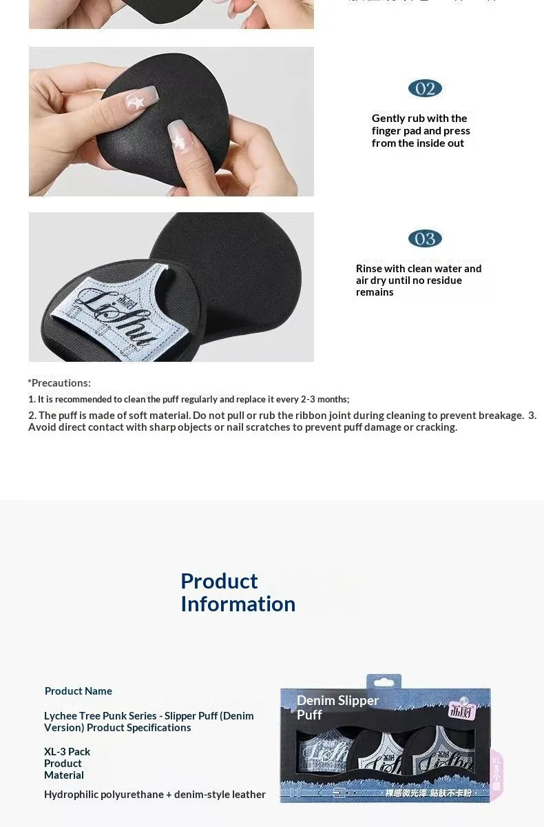 LISHU Makeup Puff Set, Large Powder Puffs for Foundation & Concealer, Wet and Dry Dual-Use, Skin-Friendly & No Powder Absorption