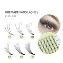 GLAMLASH 8D-W Shaped Eyelash Extension C/D/L/LU/M Premade Volume Fans Clover W Style Lashes False Mink Soft Easy Faning Natural