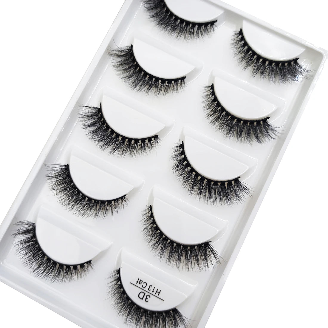New 5 Pairs Natural 3D False Eyelashes Makeup Mink Eyelash Fake Eye Lashes Faux Cils Make Up Beauty Maquillaje Tools H13 Cat