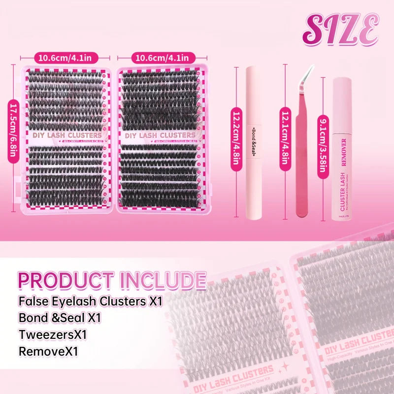 800/640/200PCS Fluffy Eyelash Cluster Book Comfortable, Reusable, Easy To Apply, Perfect For Natural Daily Beginner-Friendly