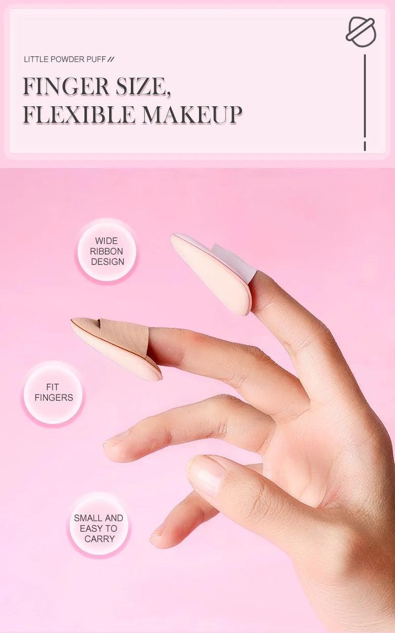 50/100PCS Mini Finger Puff Makeup Sponge Puffs Concealer Foundation Air Cushion Cosmetic Tool Dry Wet For Women Beauty Wholesale
