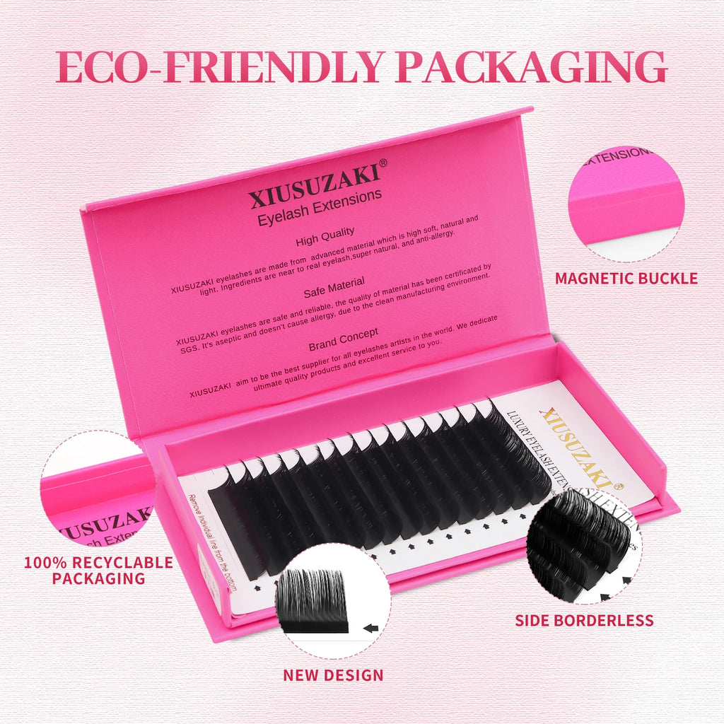 XIUSUZAKI Classic Individual Eyelashes Extensions Soft Matte Black Classic Volume Lashes Extensions Wholesale Supplier