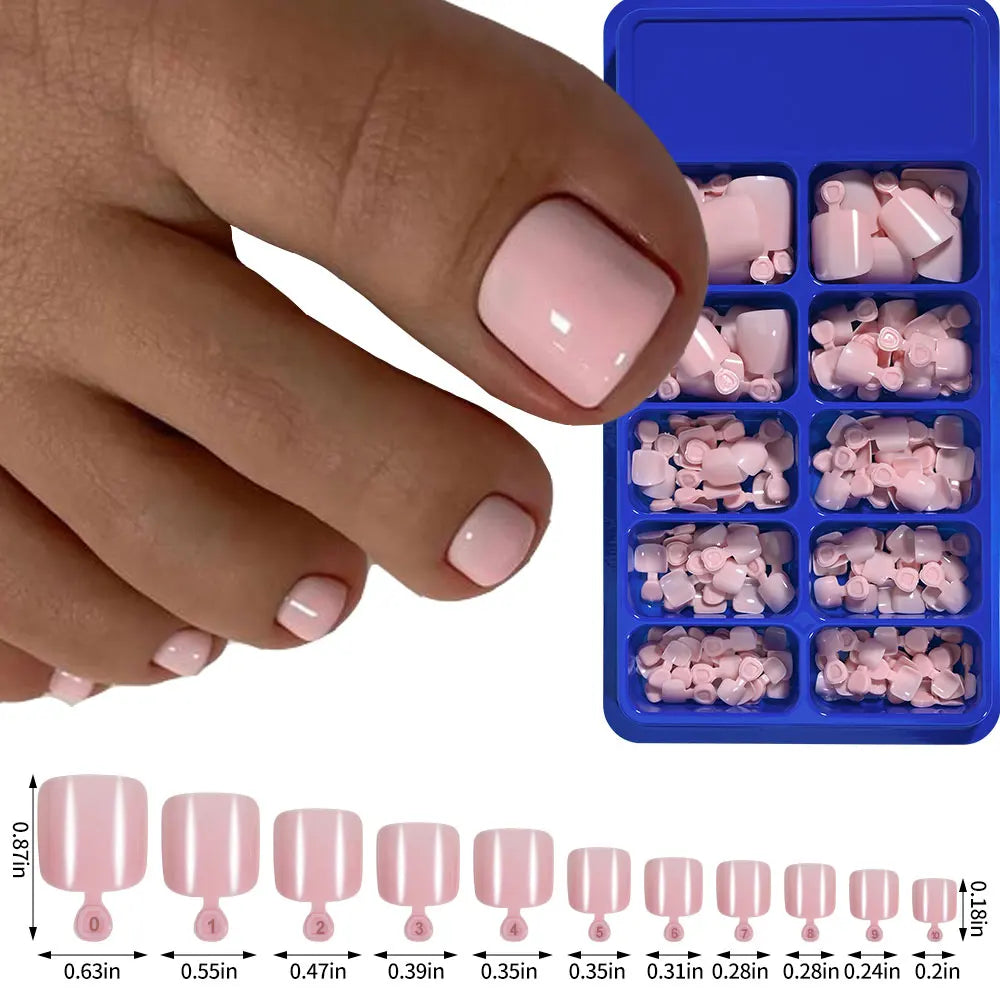 100/120Pcs Glossy Black White Press On Toenails Short Square Full Cover Fake Toe Nails Acrylic Toe False Tips Summer Manicure DI