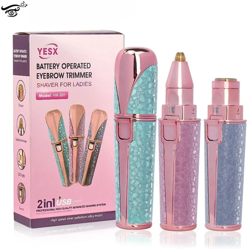 1pcs Usb Electric Eyebrow Trimmer Facial Hair Epilator Eyebrow Razor Women Body Painless Hairs Remover Shaver Eyebrows Profiler
