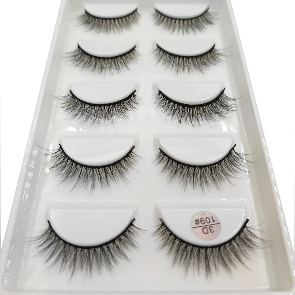 15 Style 5 Pairs 3D Eyelashes Natural False Eye Lashes Thick Faux Mink Lashes Soft Fake Eyelash Wispy Makeup Cilios
