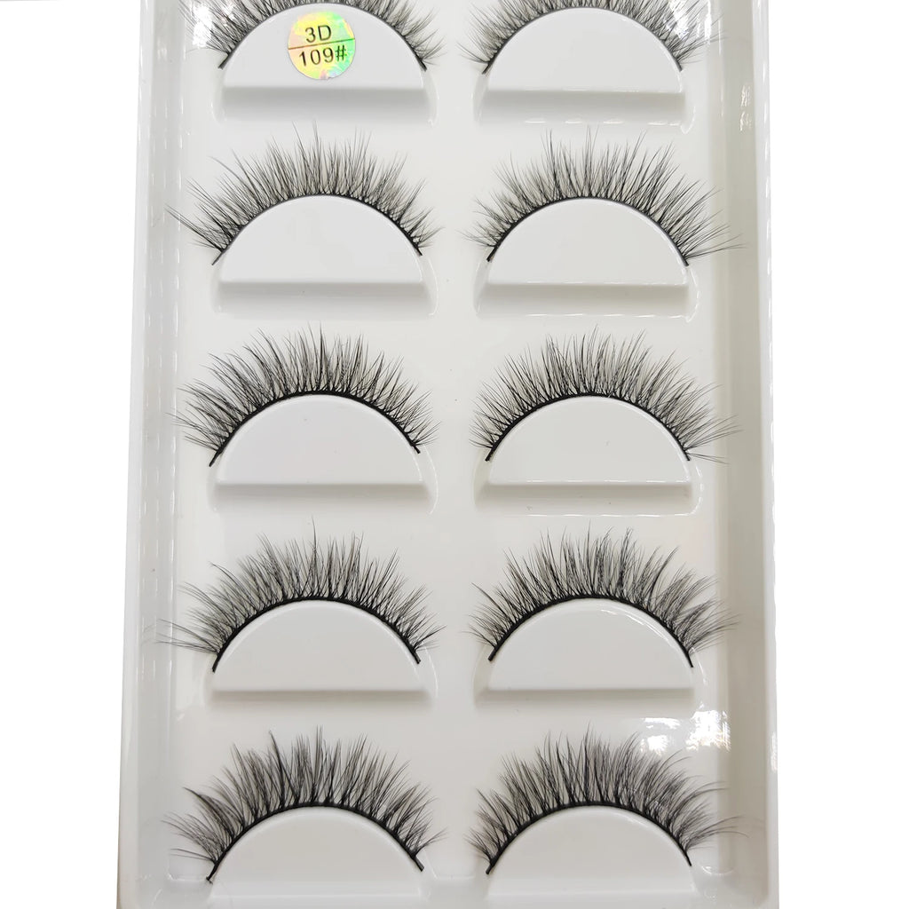 15 Style 5 Pairs 3D Eyelashes Natural False Eye Lashes Thick Faux Mink Lashes Soft Fake Eyelash Wispy Makeup Cilios