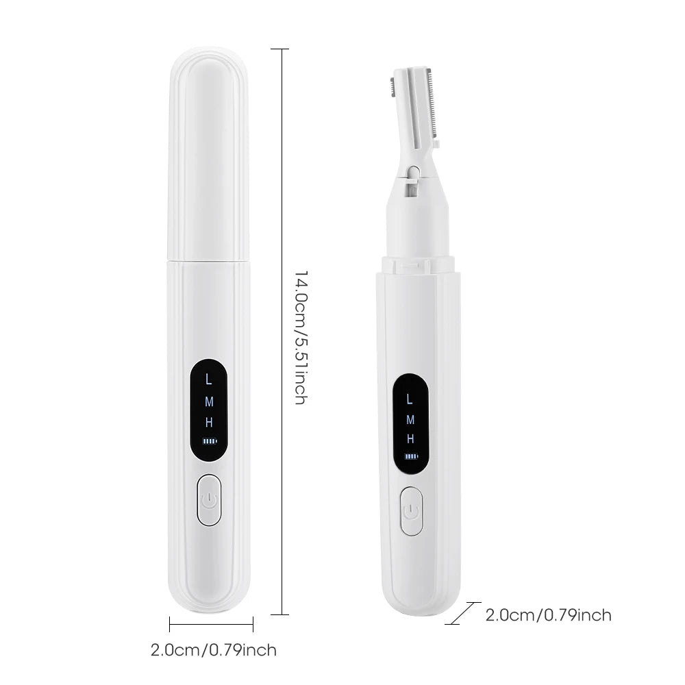 Electric Eyebrow Trimmer Rechargeable Mini Eyebrow Scraper Precision Facial Hair Trimmer Eyebrow Razor Dual-Blade Grooming Tool