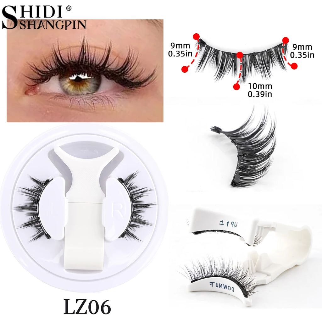 Reusable Magnetic Eyelashes Kit With Magnetic Tweezers Makeup Tool Handmade Fluffy Faux Mink Lashes Natural Long False Eyelashes