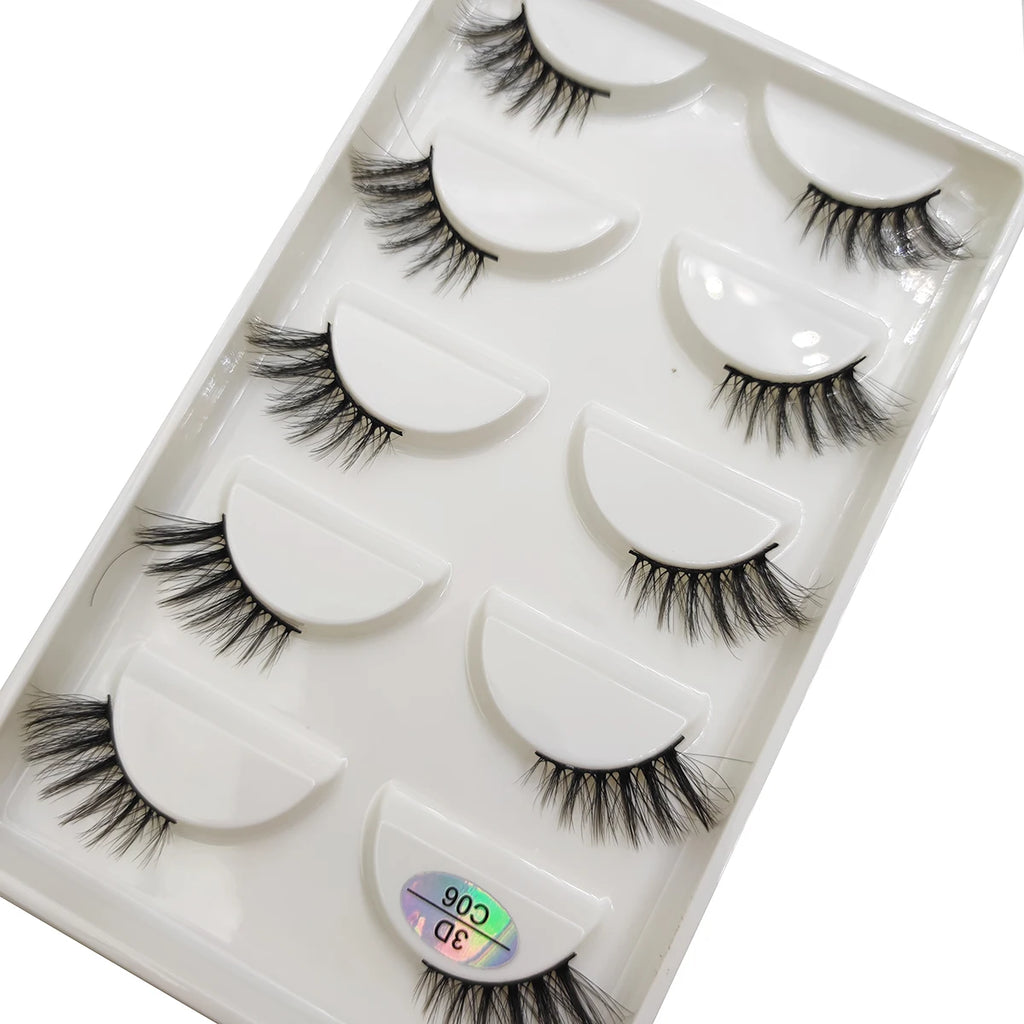 15 Style 5 Pairs 3D Eyelashes Natural False Eye Lashes Thick Faux Mink Lashes Soft Fake Eyelash Wispy Makeup Cilios