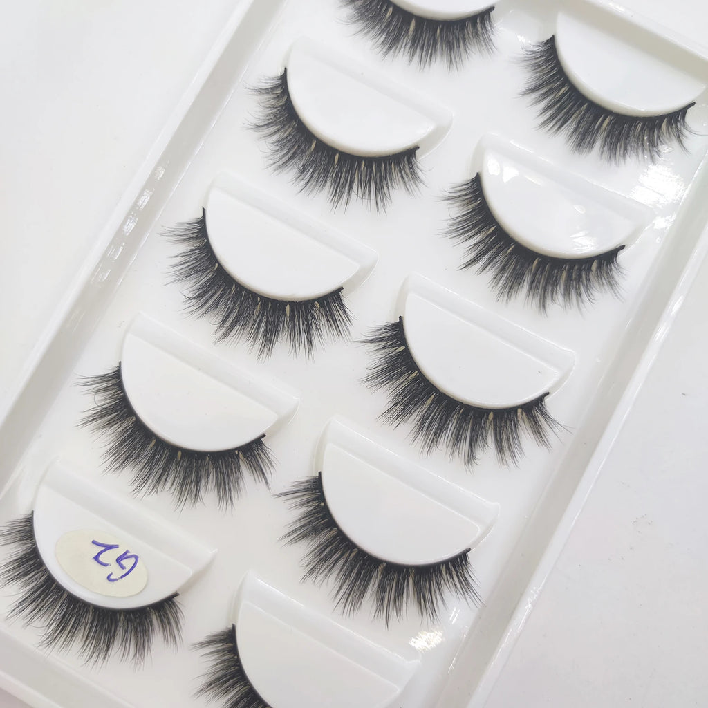 15 Style 5 Pairs 3D Eyelashes Natural False Eye Lashes Thick Faux Mink Lashes Soft Fake Eyelash Wispy Makeup Cilios