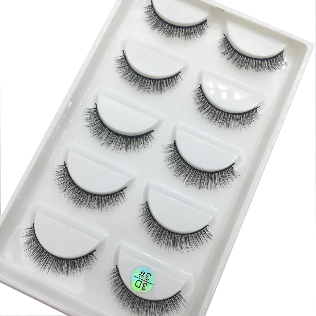 15 Style 5 Pairs 3D Eyelashes Natural False Eye Lashes Thick Faux Mink Lashes Soft Fake Eyelash Wispy Makeup Cilios