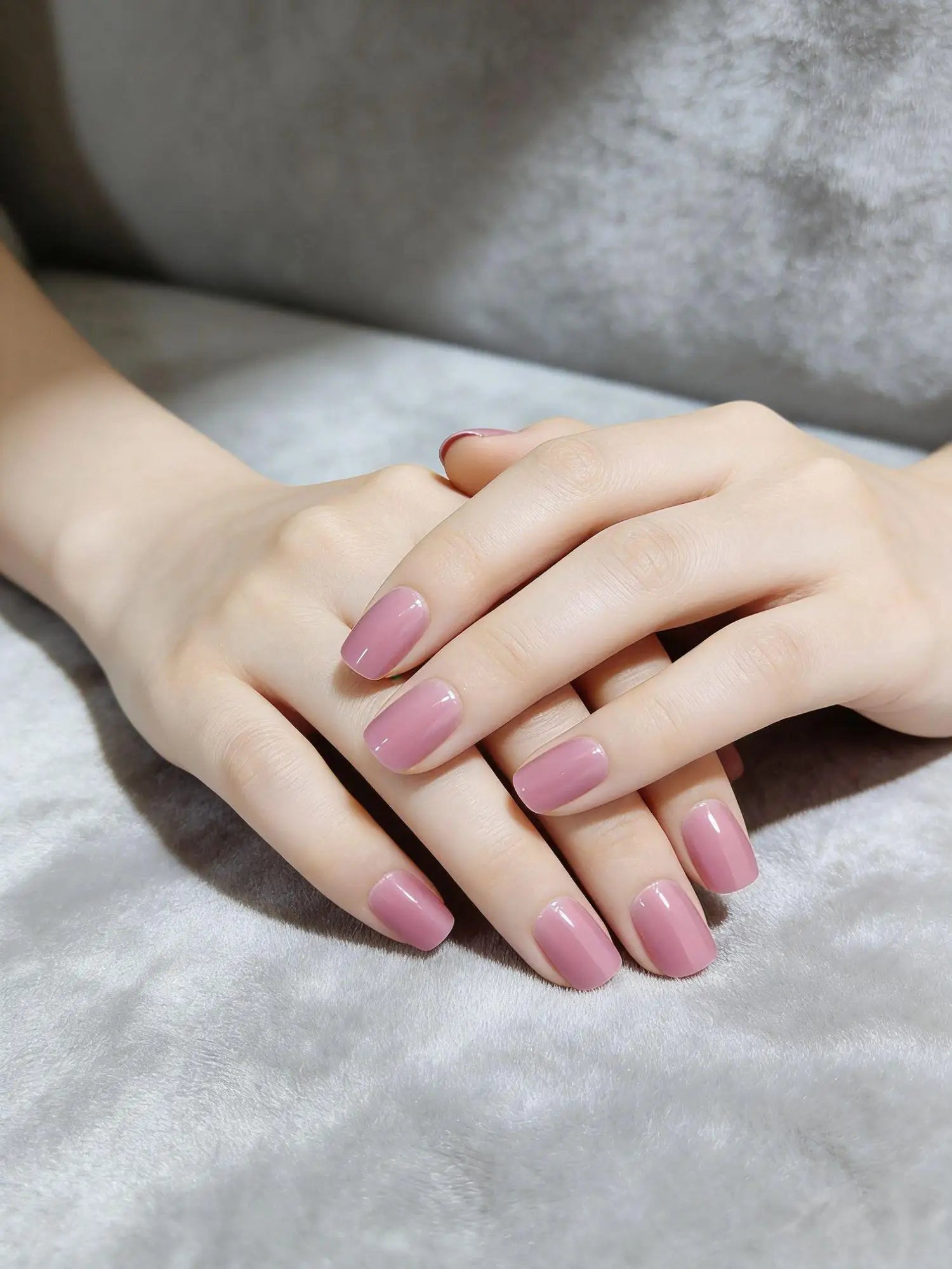 24Pcs Short Square Press On Nails Solid Color Glossy False Nails Reusable Fake Nails for Women Daily Wear Party Manicure DIY