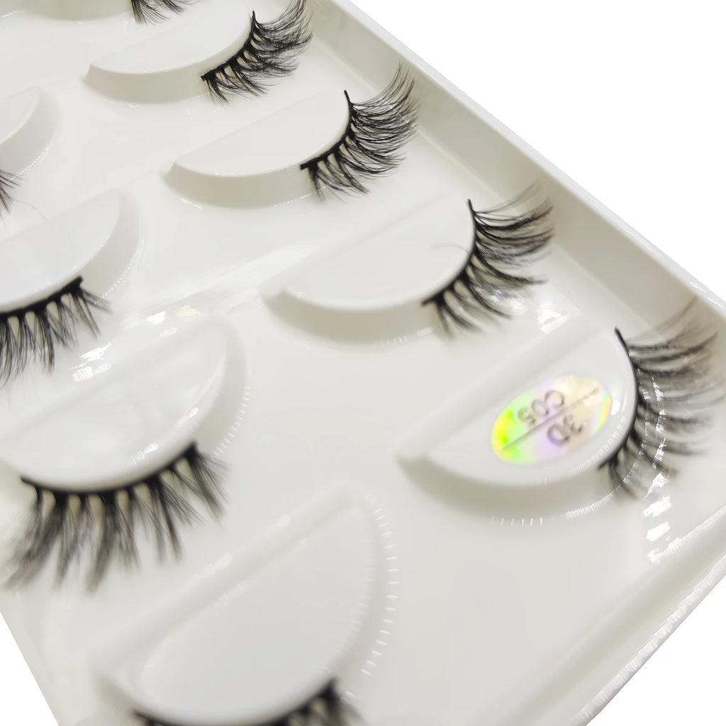 15 Style 5 Pairs 3D Eyelashes Natural False Eye Lashes Thick Faux Mink Lashes Soft Fake Eyelash Wispy Makeup Cilios
