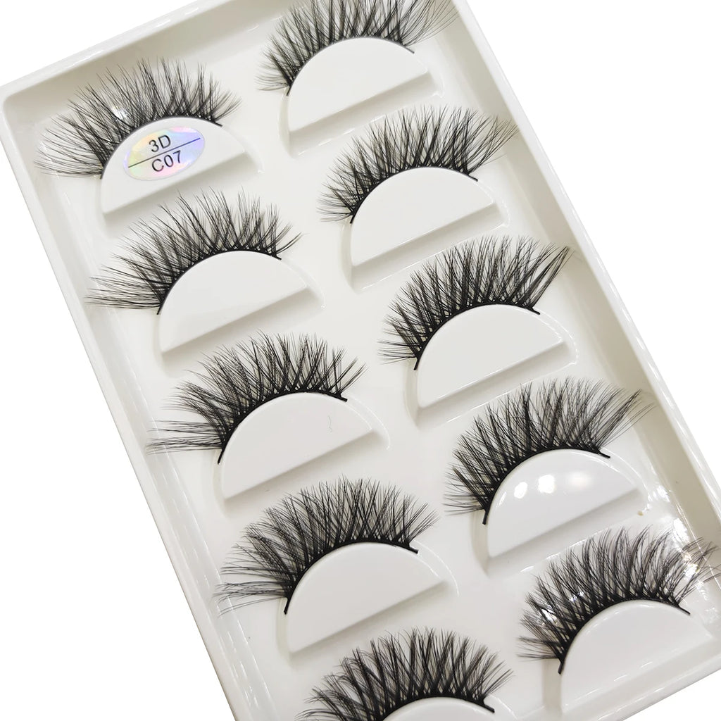 15 Style 5 Pairs 3D Eyelashes Natural False Eye Lashes Thick Faux Mink Lashes Soft Fake Eyelash Wispy Makeup Cilios