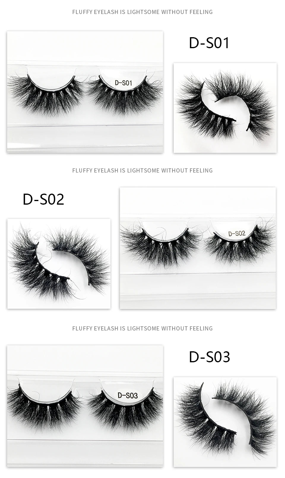 5Pairs/Pack High Quality Natural Look Fluffy 3d Mink Lashes Factory Sale