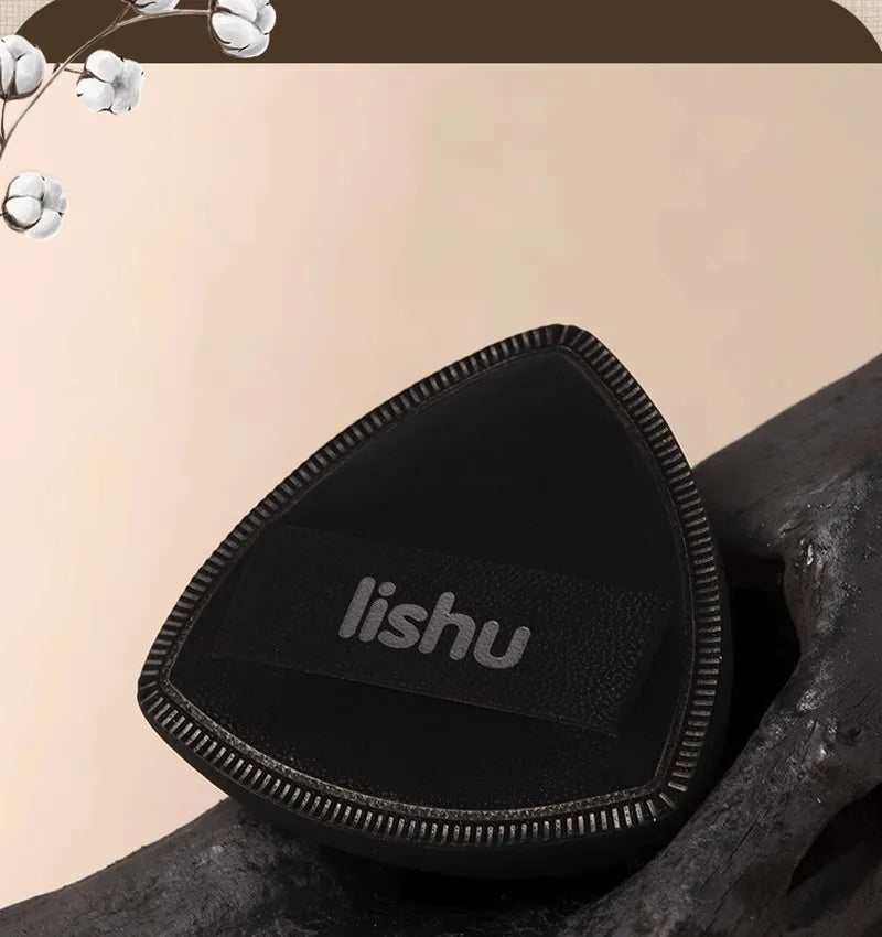 Lishu Black Air Cushion Foundation Puff High Elastic Soft Do Not Eat Powder Makeup Blender Applicator Sponge Wet Dry Dual Use