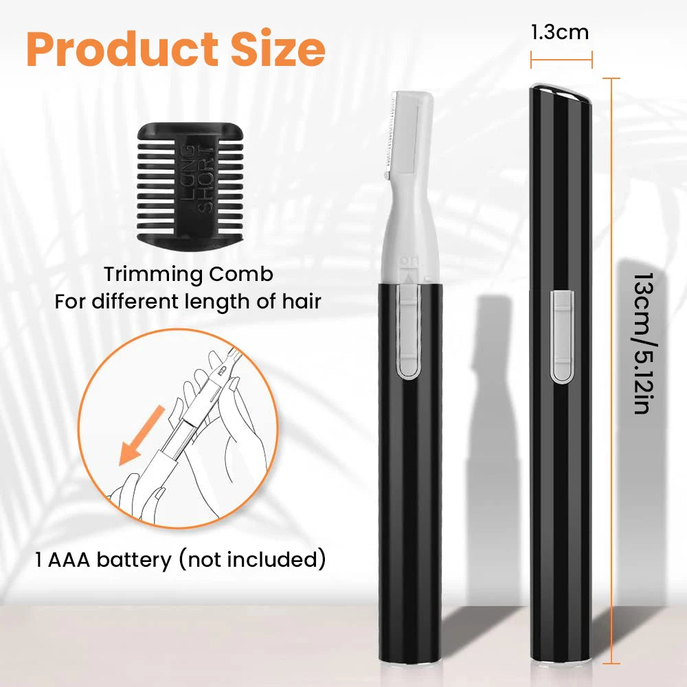 Portable Electric Eyebrow Trimmer Shaver Hair Remover Facial Shaver Pencil Hair Remover for Facial Neck Blur Lips Body Arms Legs