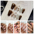 10Pcs Press on Nail False Nail Square Removable Handmade Wearable Nail Art for Women&Girl