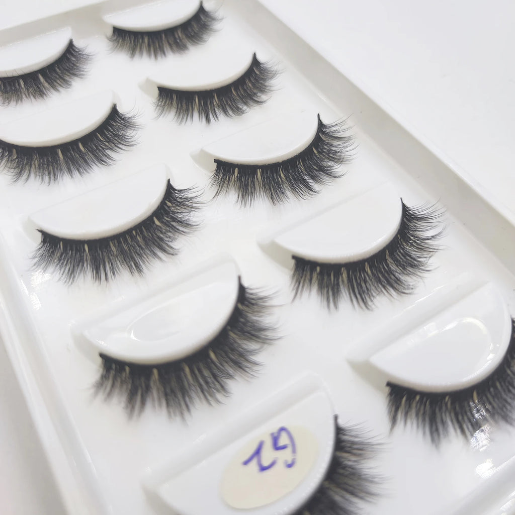 15 Style 5 Pairs 3D Eyelashes Natural False Eye Lashes Thick Faux Mink Lashes Soft Fake Eyelash Wispy Makeup Cilios