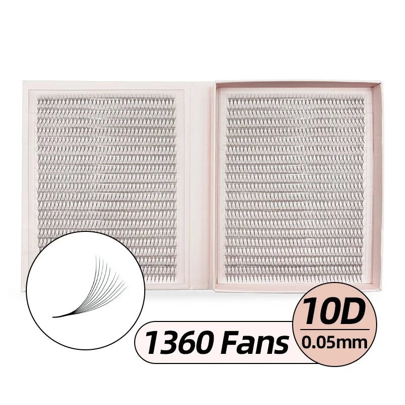 Narrow 2400 Fans Lashes XXL Mega Tray Premade Narrow Volume Fan Ultra Dark Pointy Base Promade Fans Eyelash Extensions Supplies