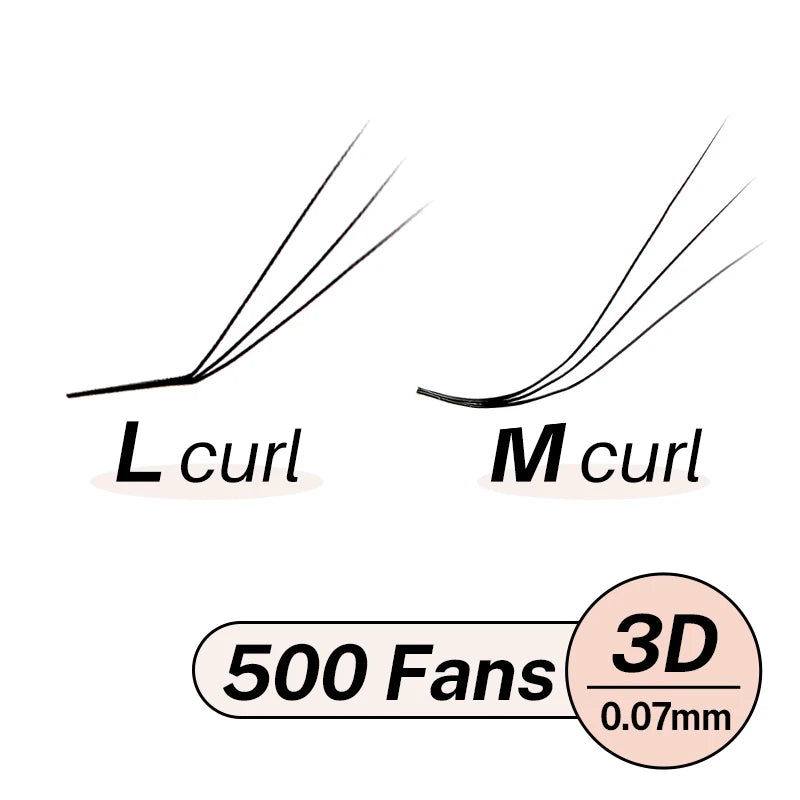 M L curl Loose Premade Volume Fans for Eyelash Extension Promade Fans Prefact Bouquet Eyelashes 3D to 10D Pre Made Loose Fans