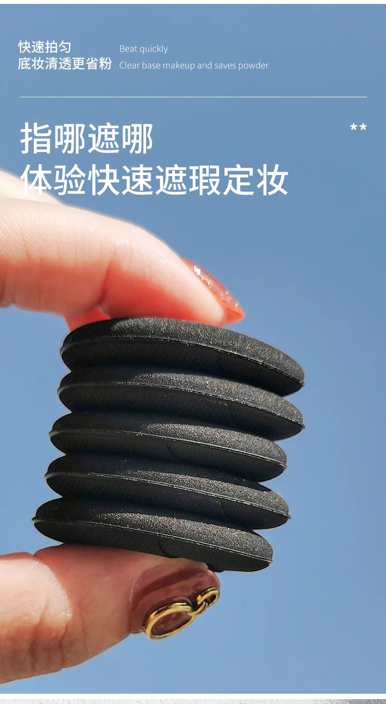 Mini Cushion Powder Puff, Finger Soft Powder Puff, Dry and Wet Dual-purpose Touch-up and Concealer Makeup Tool